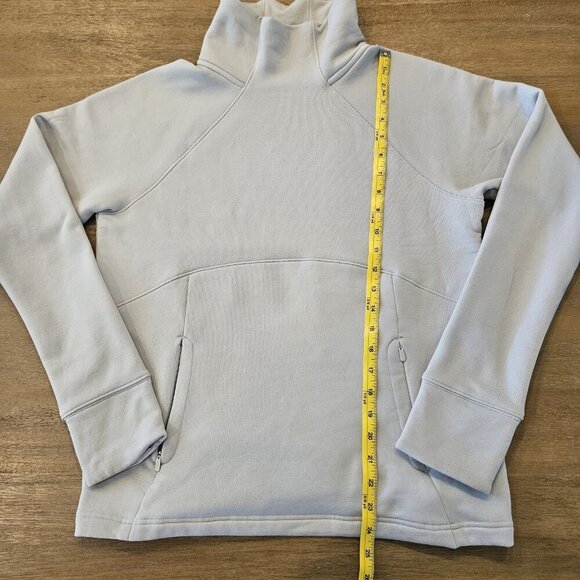 Athleta Altitude Polartec Funnel Neck Sweatshirt Size Petite Small Stratus Grey - Picture 7 of 9